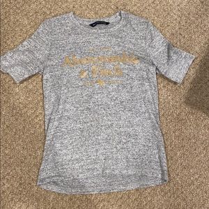 Grey and gold Abercrombie & Fitch logo tshirt